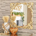 Miroir mural décoratif floral en métal