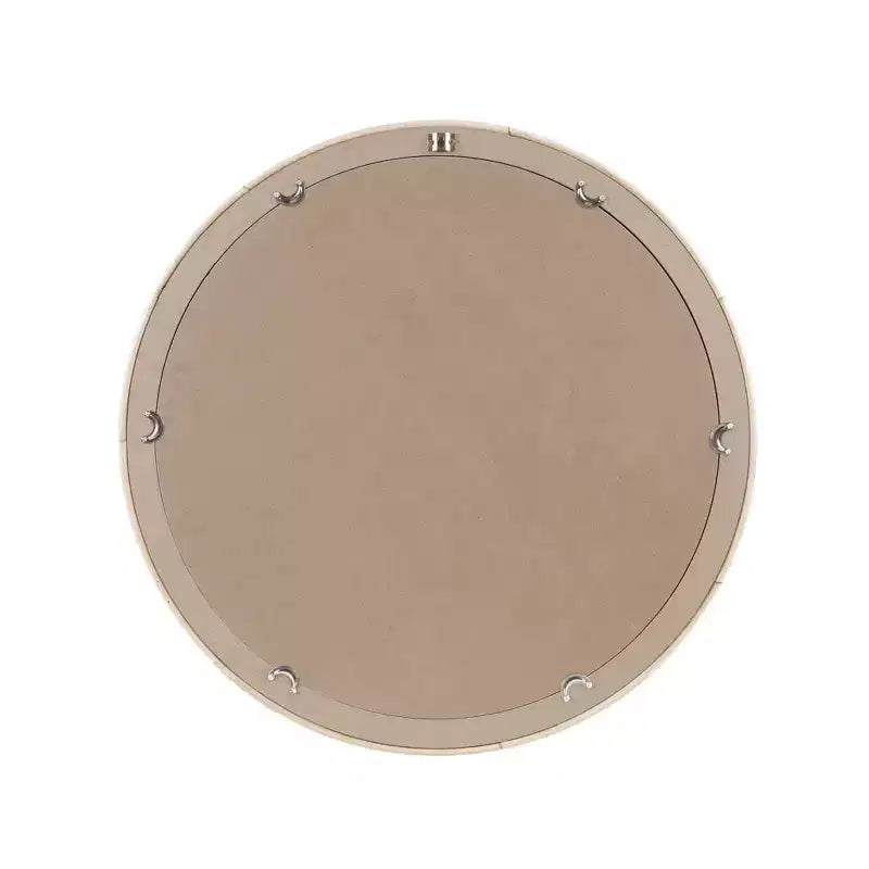 Miroir mural rond en rotin naturel