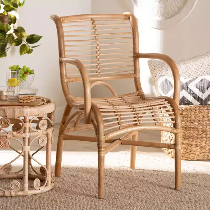 Fauteuil de salon en rotin naturel