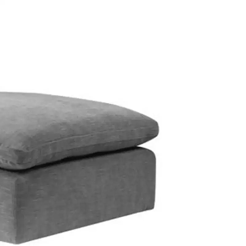 Poufs et bancs en lin gris