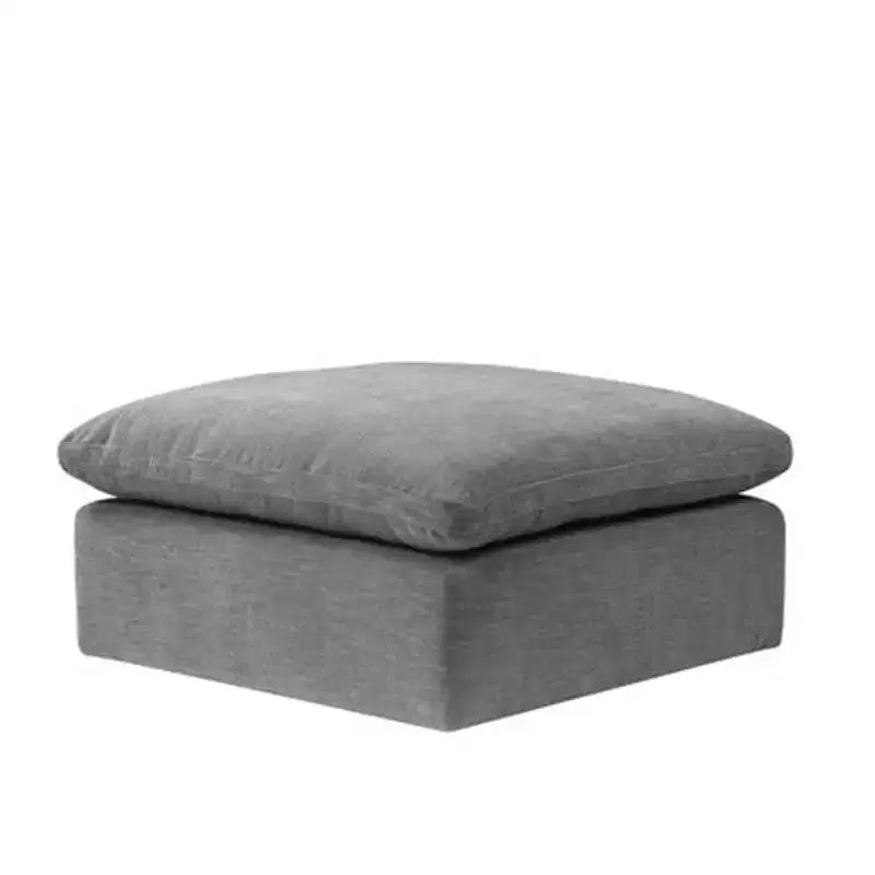 Poufs et bancs en lin gris