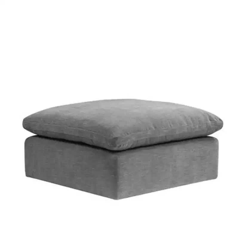 Poufs et bancs en lin gris