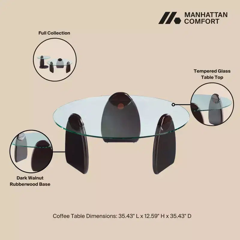 Tempered glass tabletop coffee table
