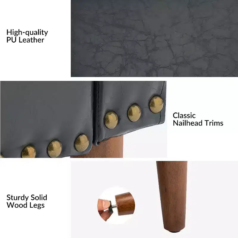 Fauteuil en similicuir végétalien de style transitionnel