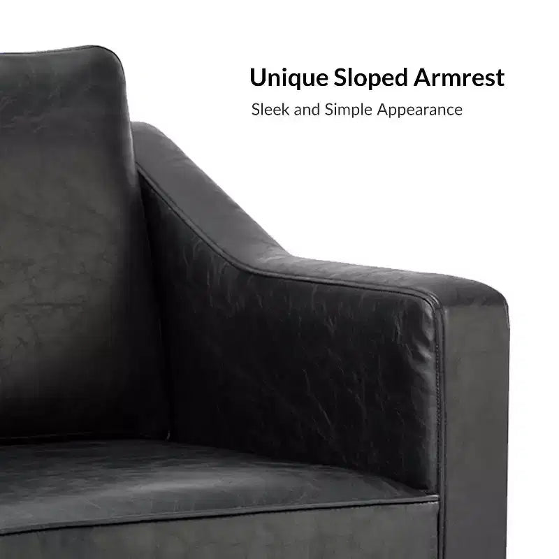 Fauteuil en similicuir végétalien de style transitionnel