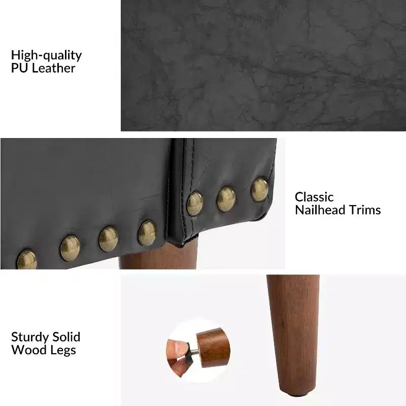 Fauteuil en similicuir végétalien de style transitionnel
