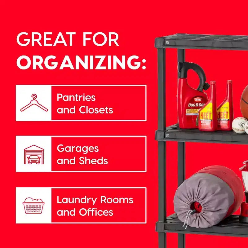 Étagère de garage en plastique USA Rangement Intérieur Extérieur