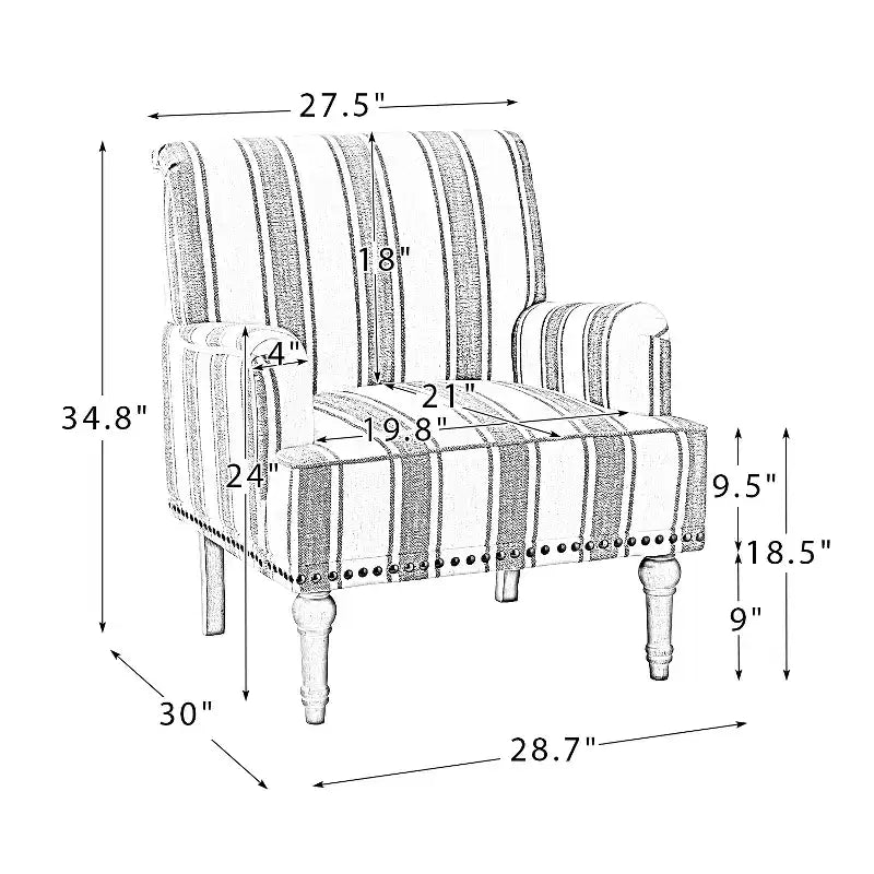 Fauteuil de chambre tapissé en bois massif