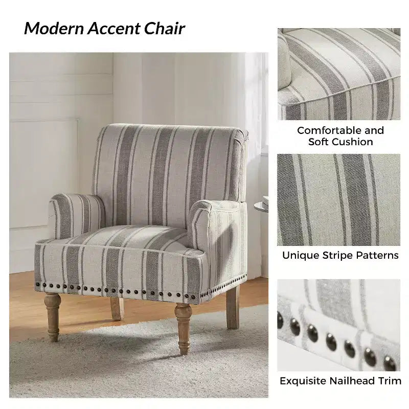 Fauteuil de chambre tapissé en bois massif