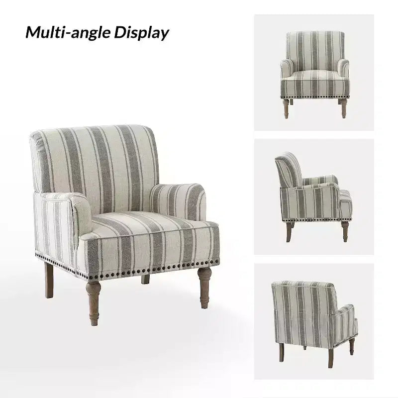 Fauteuil de chambre tapissé en bois massif