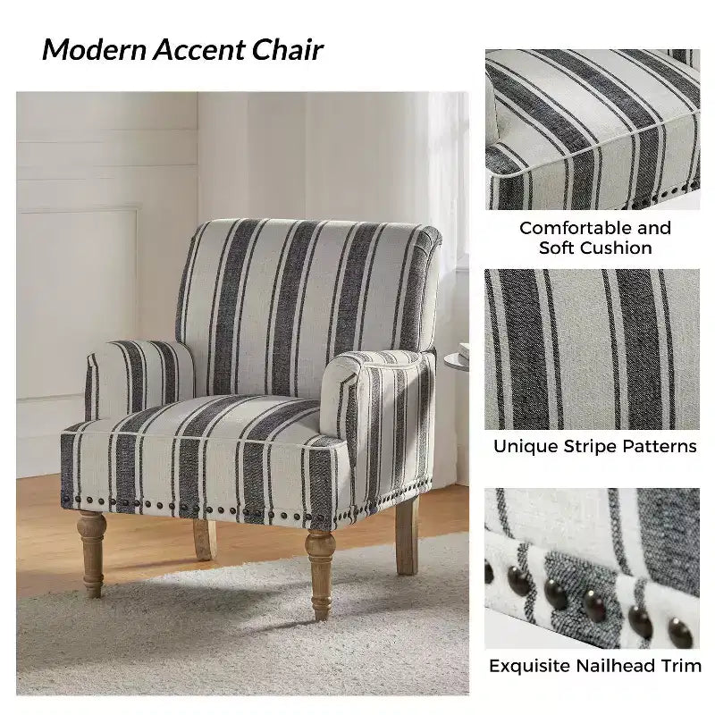Fauteuil de chambre tapissé en bois massif
