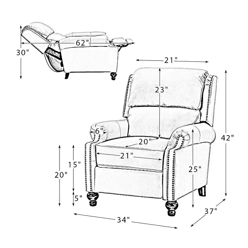 Fauteuil relax en cuir véritable à oreilles moderne