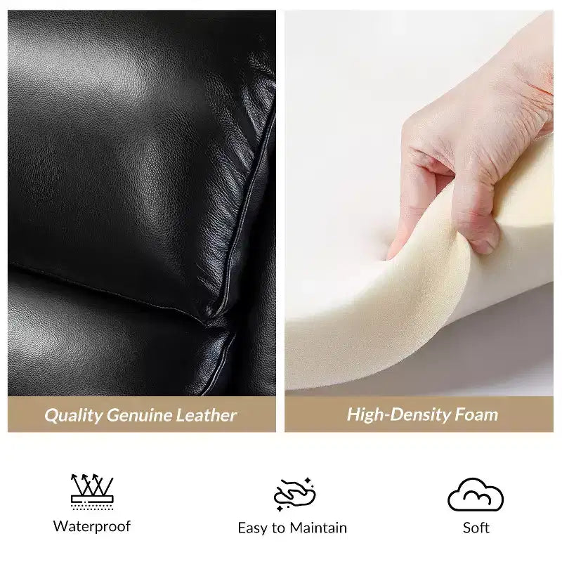 Fauteuil relax en cuir véritable à oreilles moderne