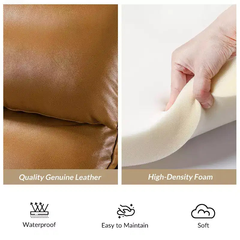 Fauteuil relax en cuir véritable à oreilles moderne