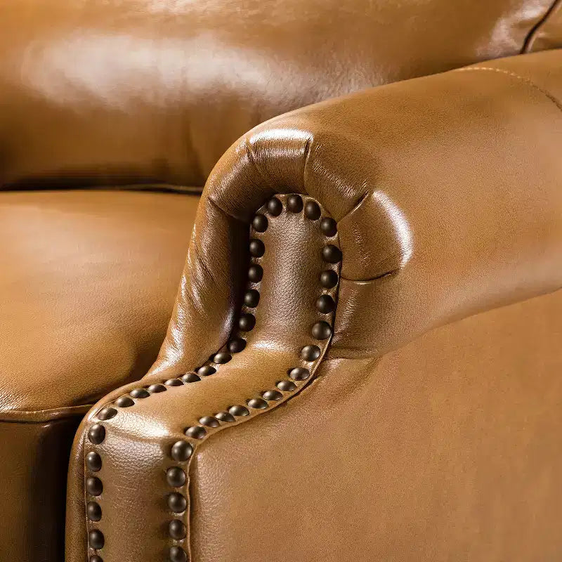 Fauteuil relax en cuir véritable à oreilles moderne