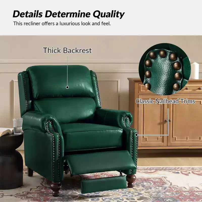 Fauteuil relax en cuir véritable à oreilles moderne