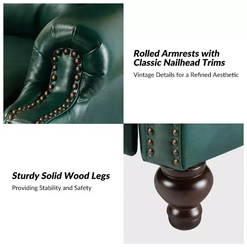 Fauteuil relax en cuir véritable à oreilles moderne