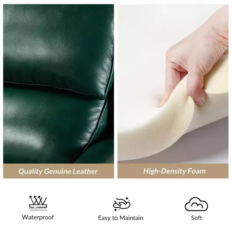 Fauteuil relax en cuir véritable à oreilles moderne
