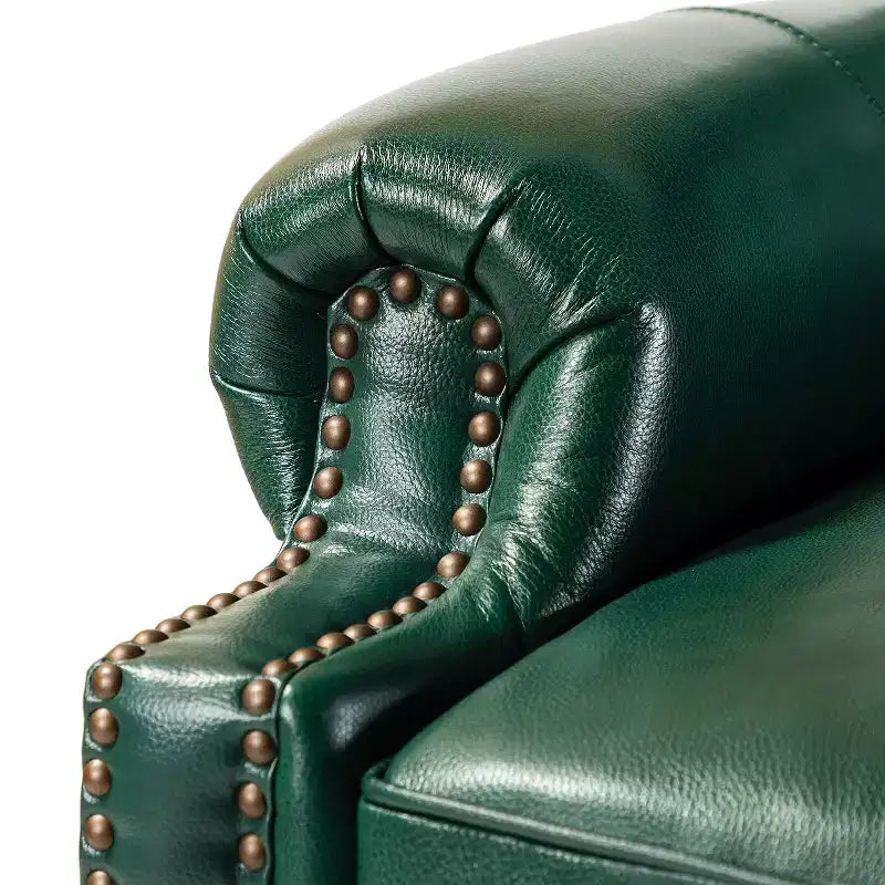 Fauteuil relax en cuir véritable à oreilles moderne