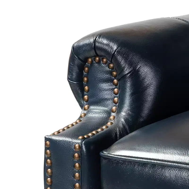 Fauteuil relax en cuir véritable à oreilles moderne