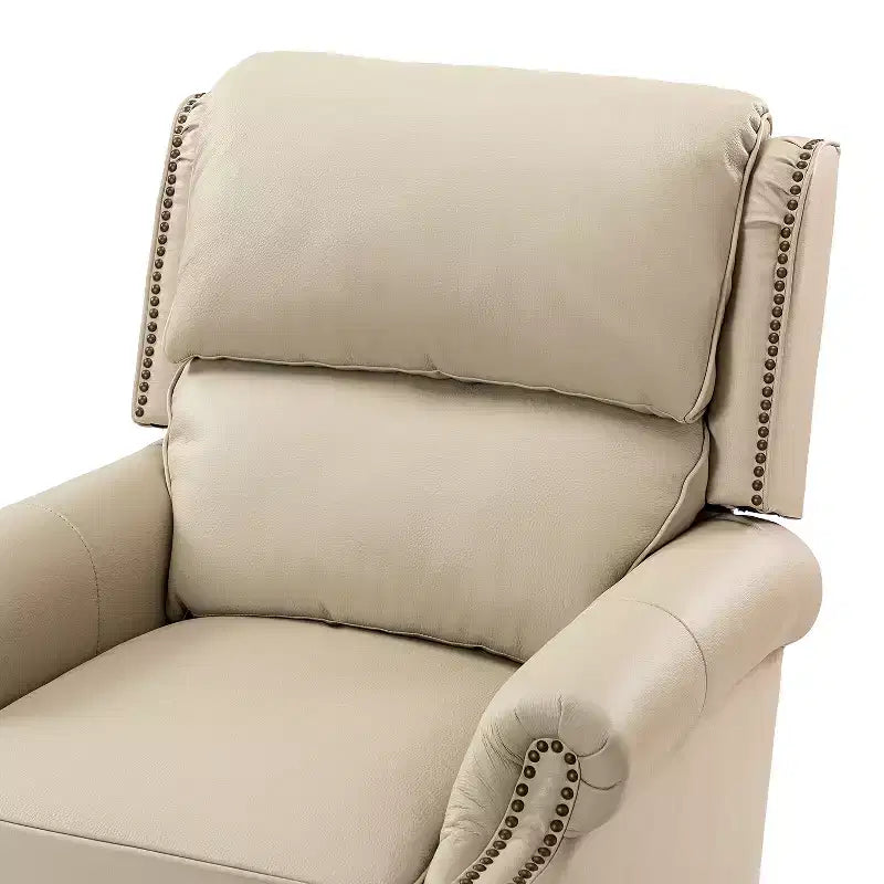 Fauteuil relax en cuir véritable à oreilles moderne