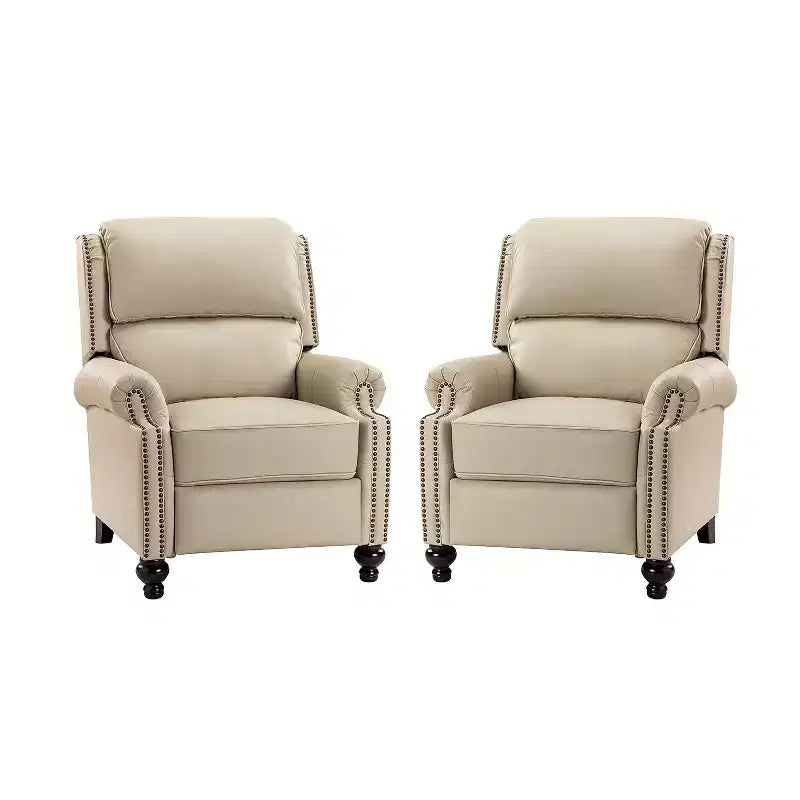 Fauteuil relax en cuir véritable à oreilles moderne