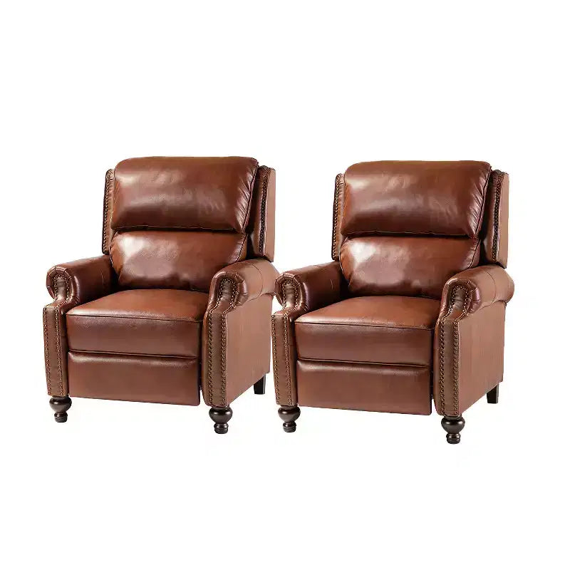 Fauteuil relax en cuir véritable à oreilles moderne