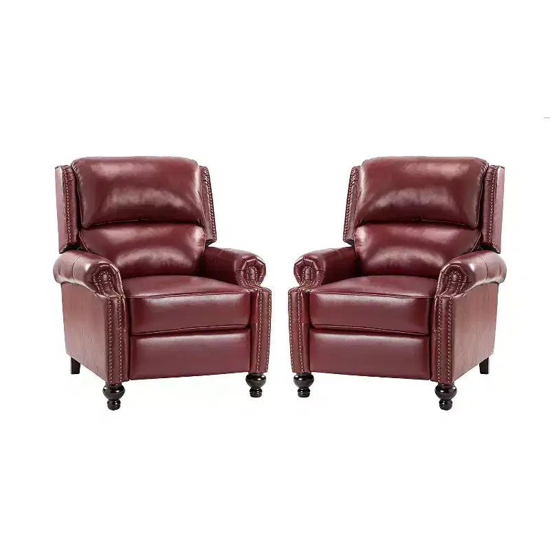 Fauteuil relax en cuir véritable à oreilles moderne