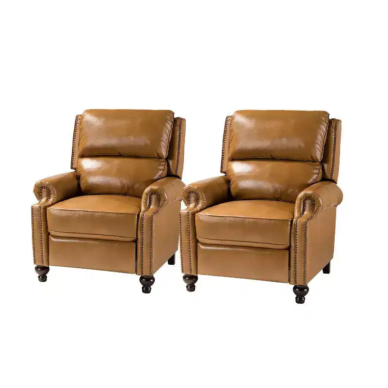 Fauteuil relax en cuir véritable à oreilles moderne