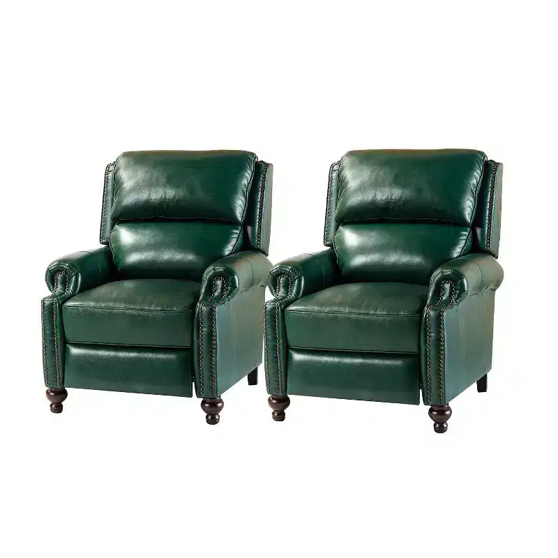 Fauteuil relax en cuir véritable à oreilles moderne