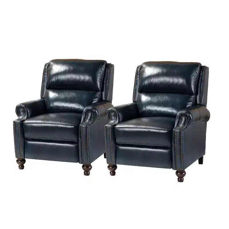 Fauteuil relax en cuir véritable à oreilles moderne