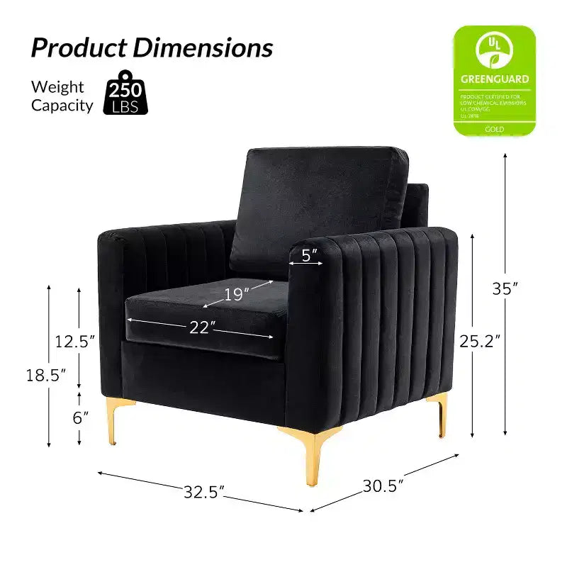 Fauteuil club moderne capitonné en bois avec coussin