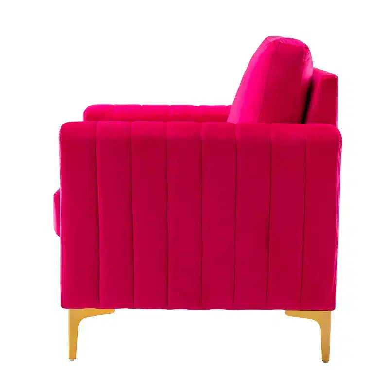 Fauteuil club moderne capitonné en bois avec coussin