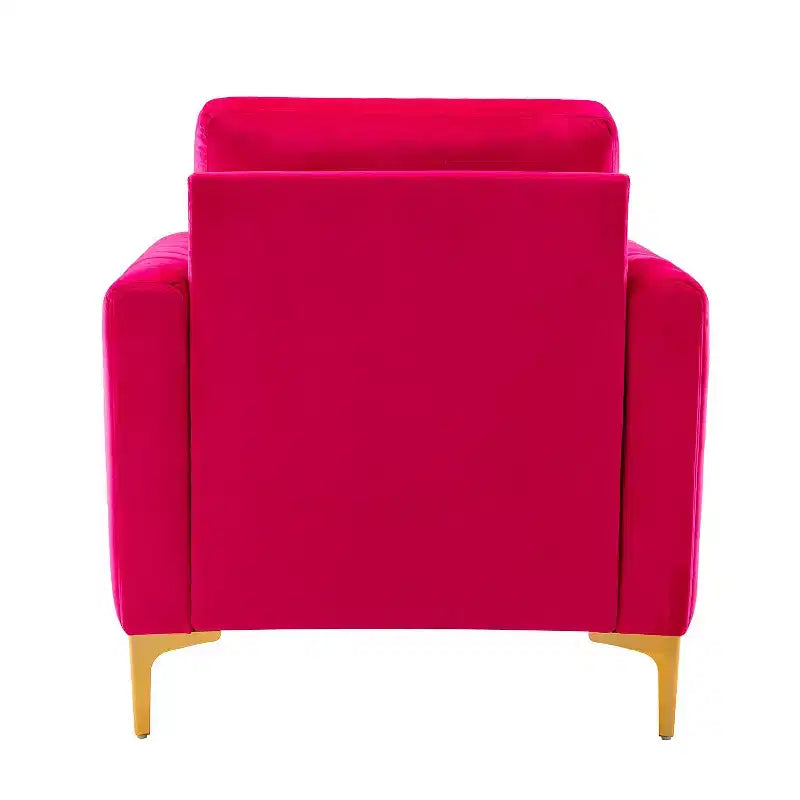 Fauteuil club moderne capitonné en bois avec coussin