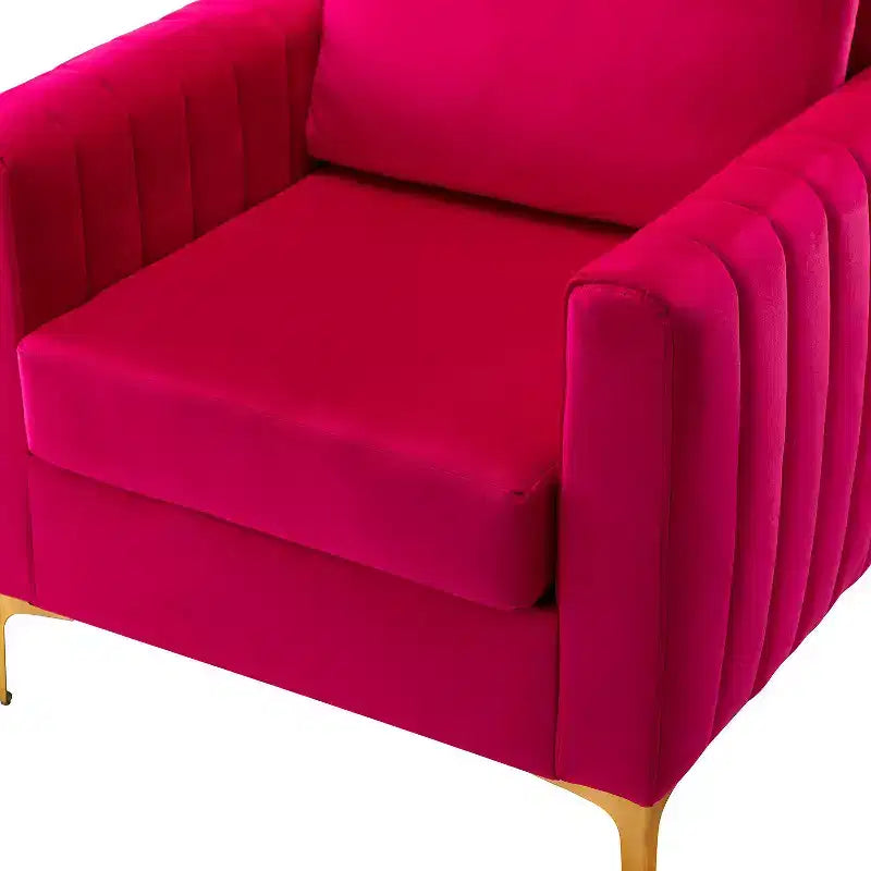 Fauteuil club moderne capitonné en bois avec coussin