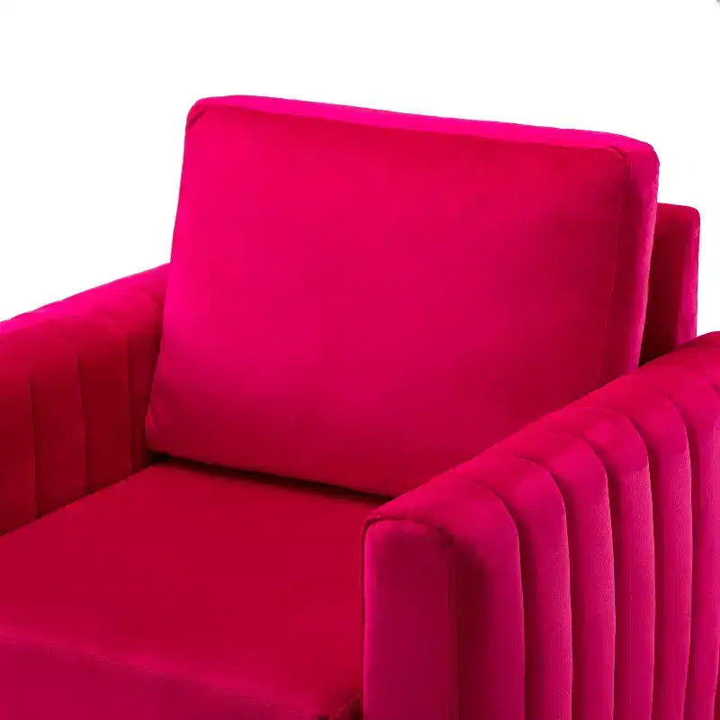 Fauteuil club moderne capitonné en bois avec coussin