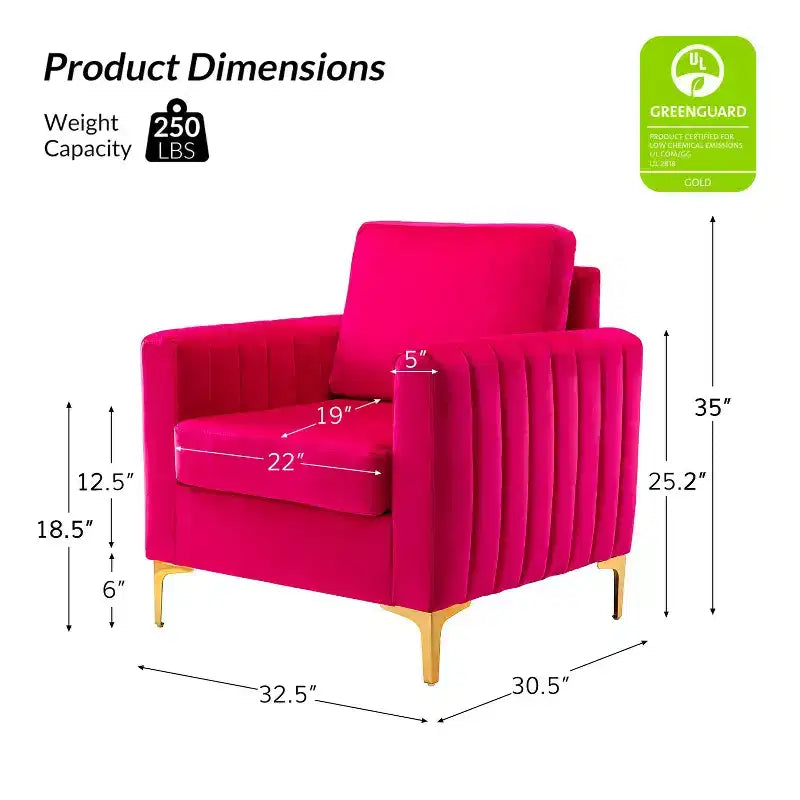 Fauteuil club moderne capitonné en bois avec coussin