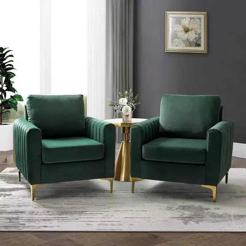 Fauteuil club moderne capitonné en bois avec coussin