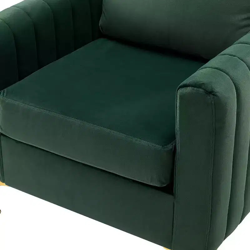 Fauteuil club moderne capitonné en bois avec coussin