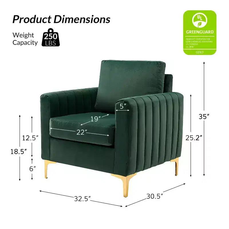 Fauteuil club moderne capitonné en bois avec coussin