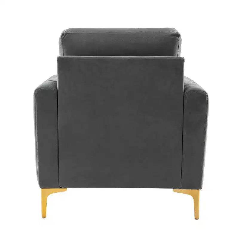 Fauteuil club moderne capitonné en bois avec coussin