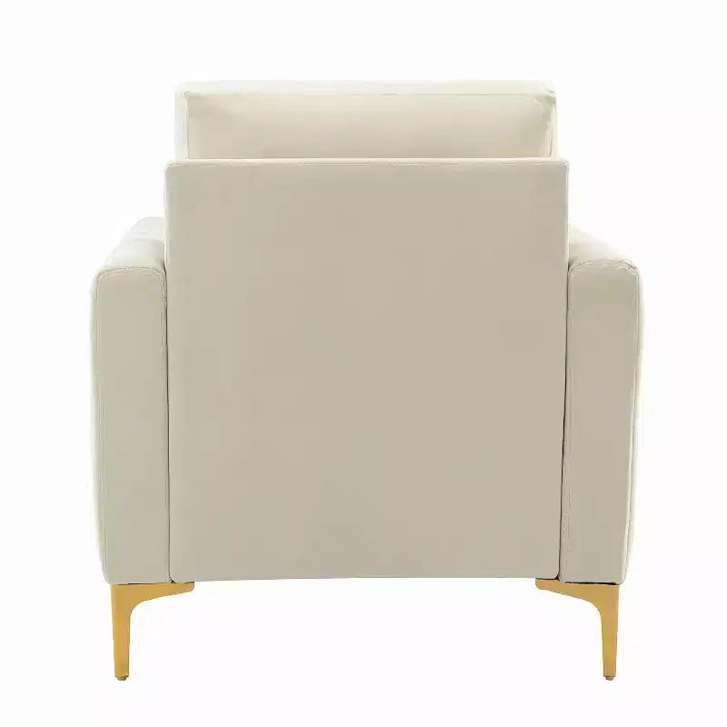Fauteuil club moderne capitonné en bois avec coussin