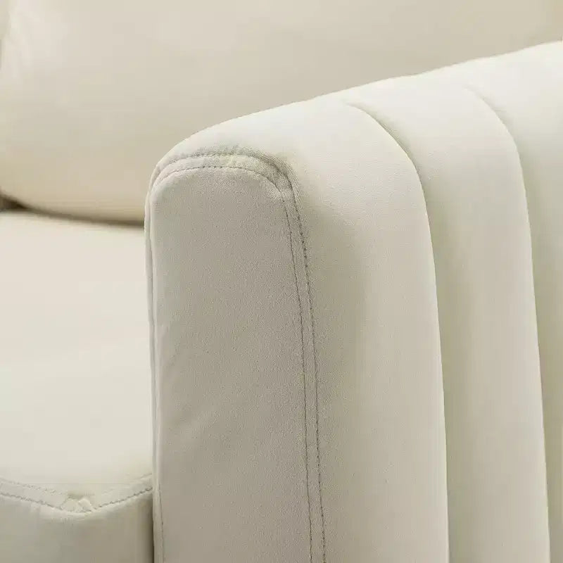 Fauteuil club moderne capitonné en bois avec coussin