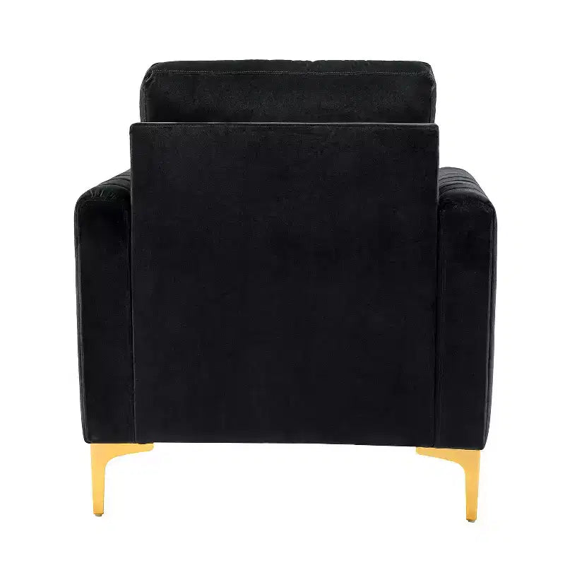 Fauteuil club moderne capitonné en bois avec coussin