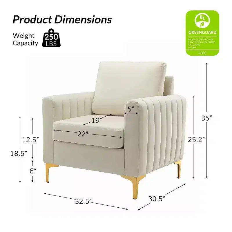 Fauteuil club moderne capitonné en bois avec coussin