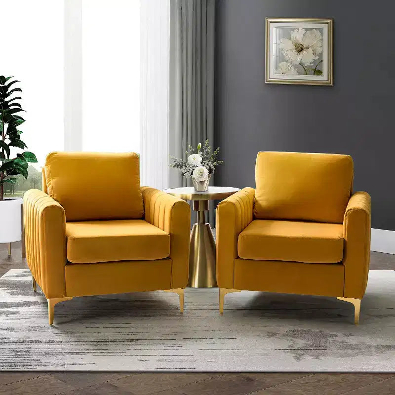 Fauteuil club moderne capitonné en bois avec coussin