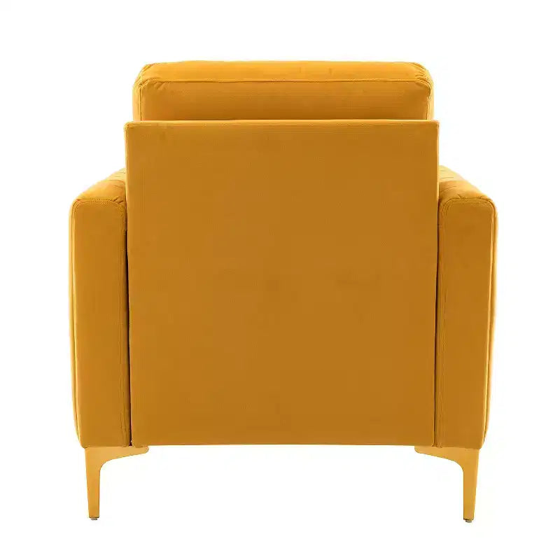 Fauteuil club moderne capitonné en bois avec coussin
