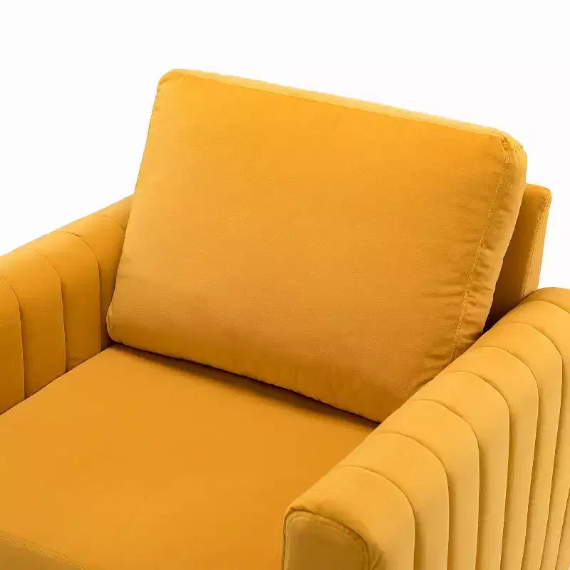 Fauteuil club moderne capitonné en bois avec coussin