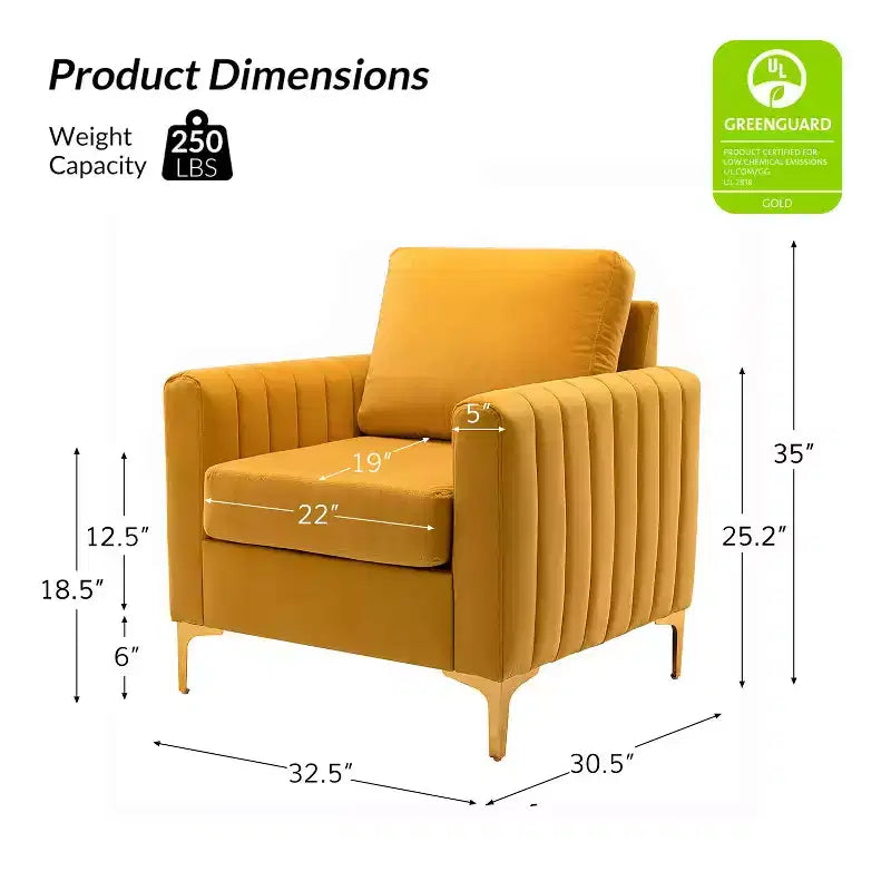 Fauteuil club moderne capitonné en bois avec coussin