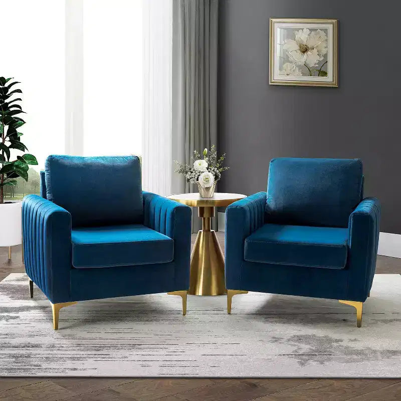 Fauteuil club moderne capitonné en bois avec coussin